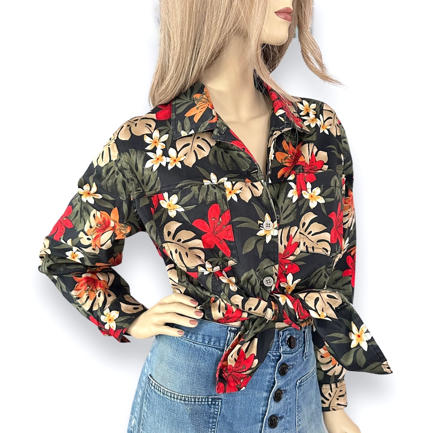 VTG Chico's Design Tropical Jacket | Hawaiian Long Sleeve Top M