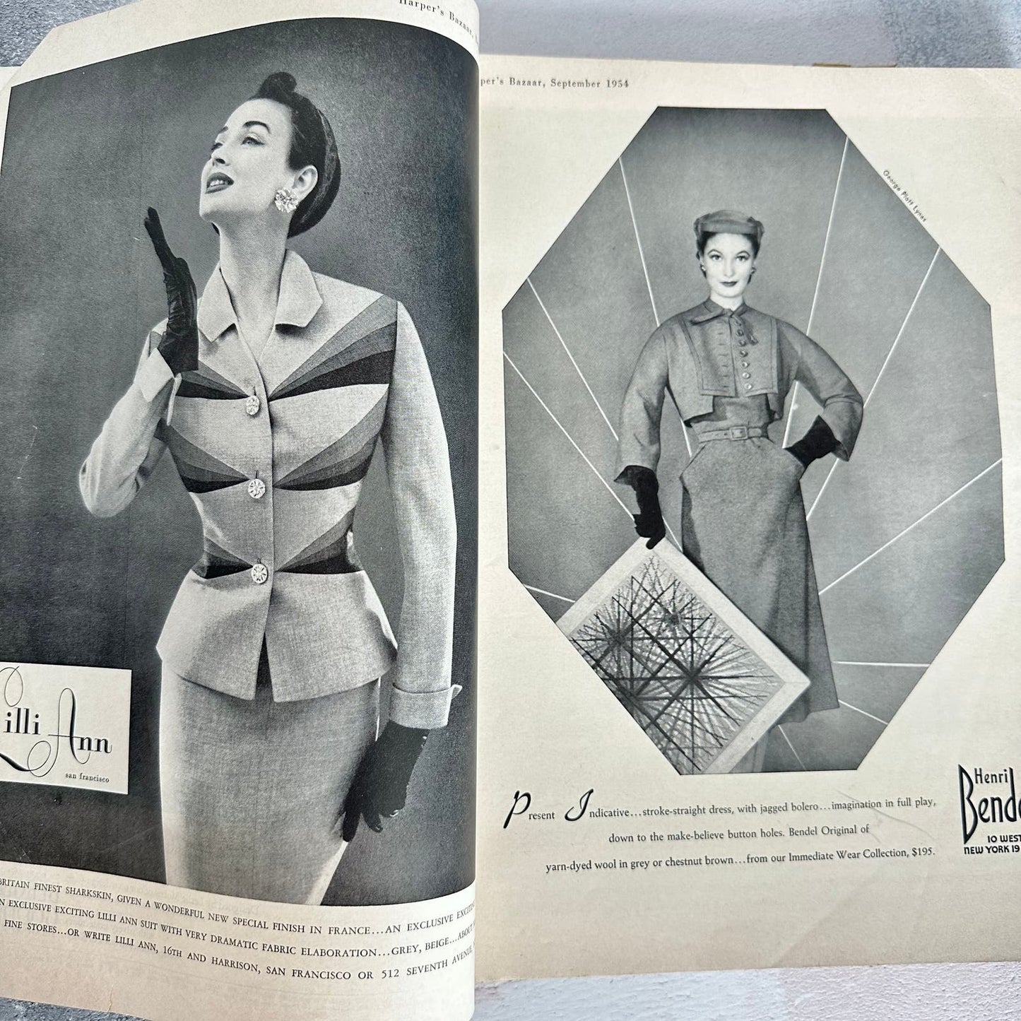 Harper's Bazaar US Sept 1954 Vintage Rare Fashion Magazine