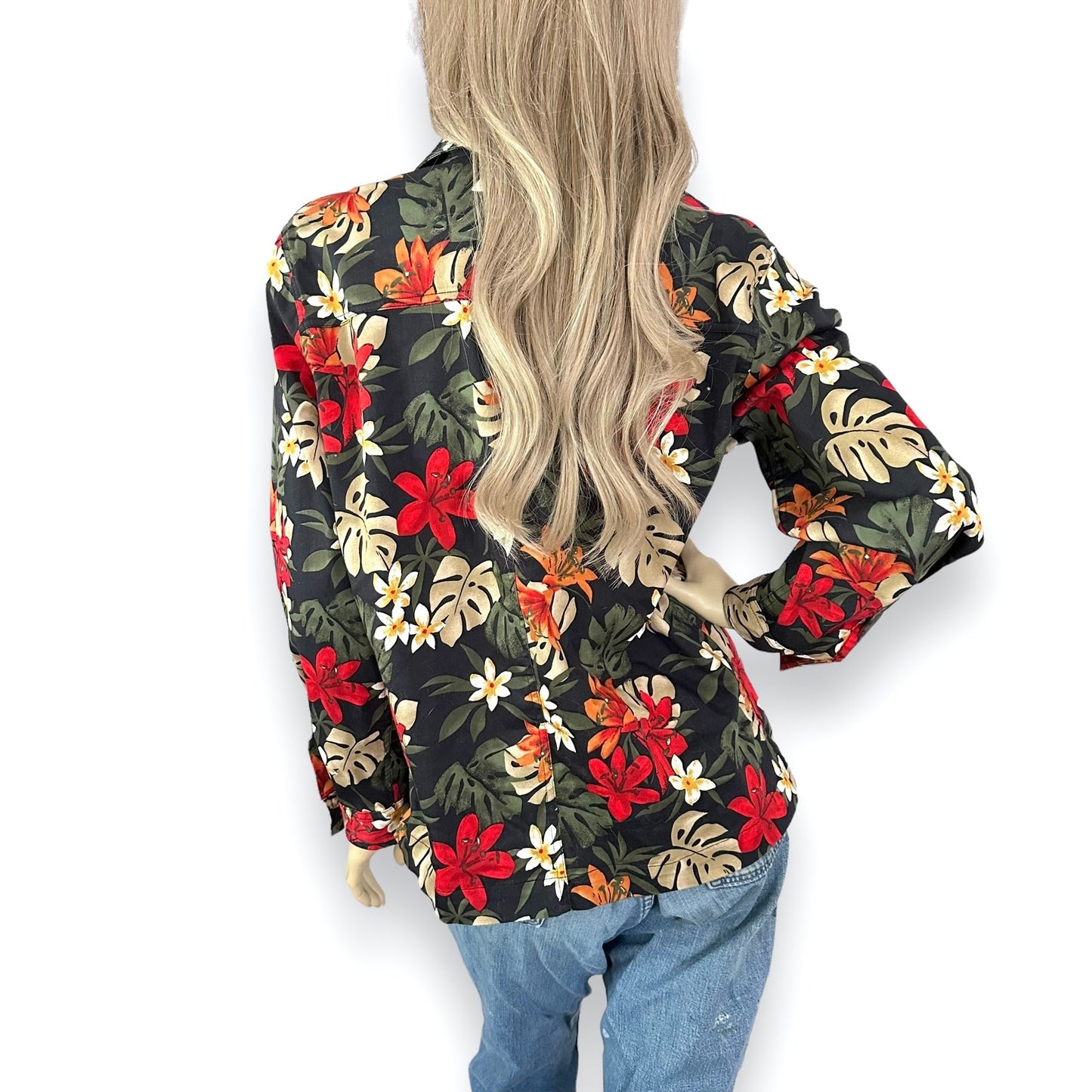 VTG Chico's Design Tropical Jacket | Hawaiian Long Sleeve Top M