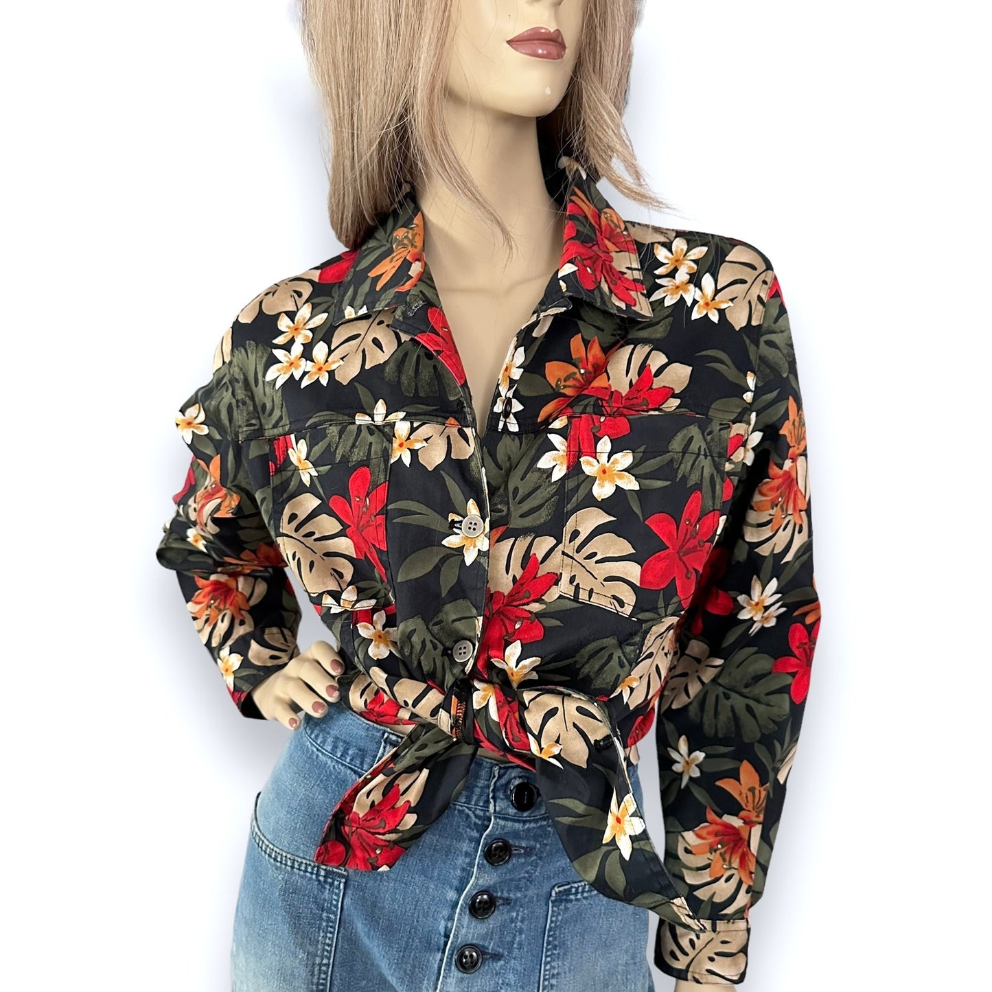 VTG Chico's Design Tropical Jacket | Hawaiian Long Sleeve Top M