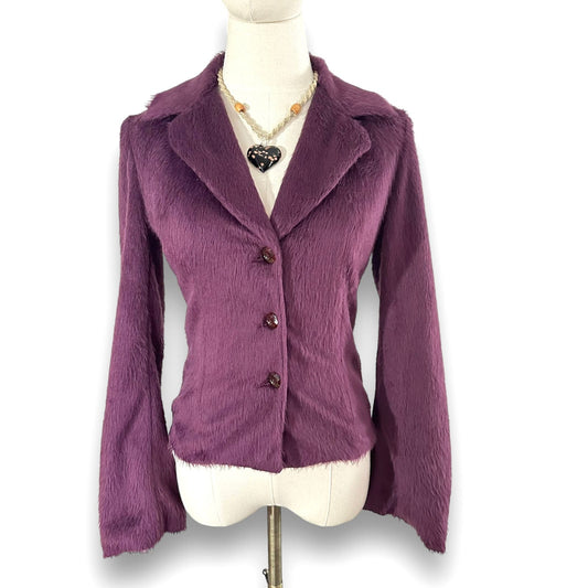 Sample Bisou Bisou Purple Faux Fur Martina Jacket Size S