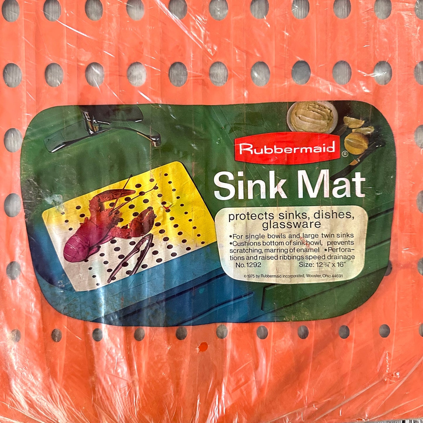 70s Vintage Rubbermaid Sink Mat Orange New Deadstock