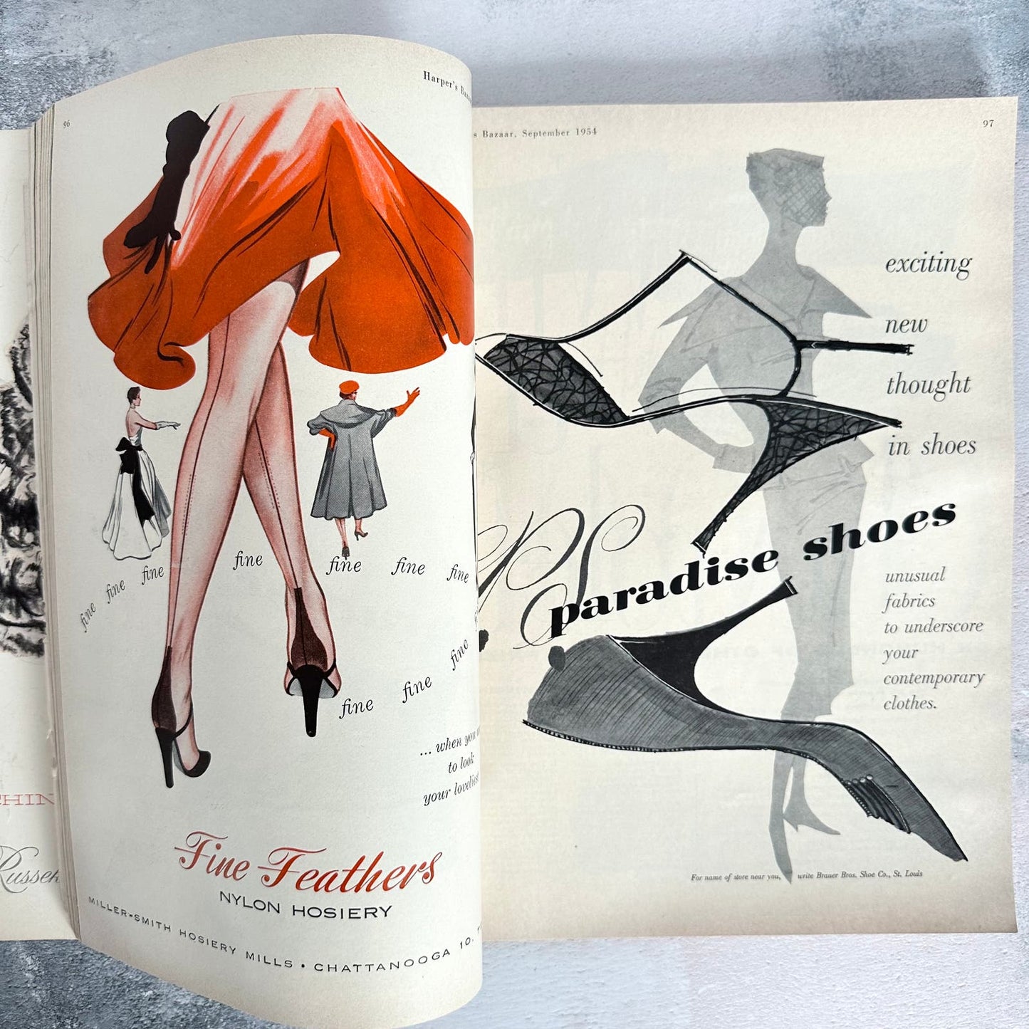 Harper's Bazaar US Sept 1954 Vintage Rare Fashion Magazine