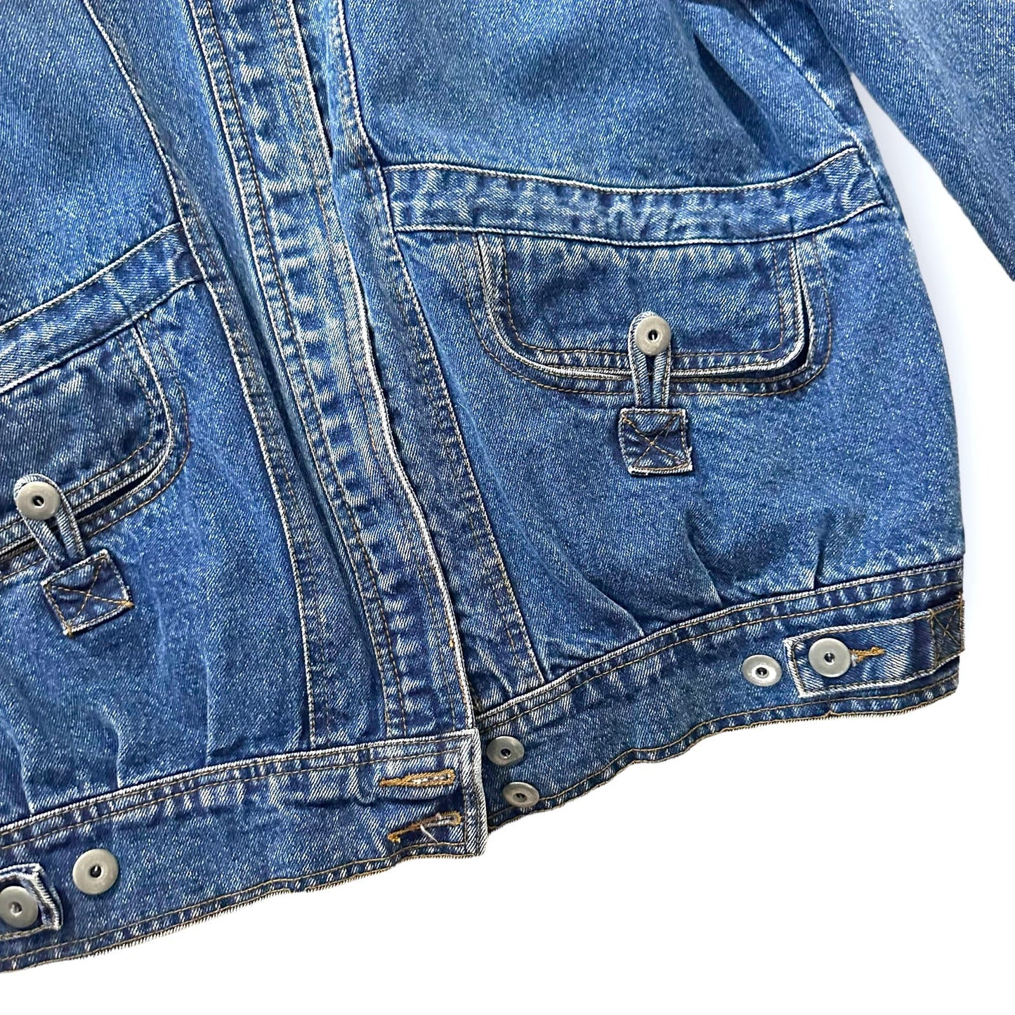 Vintage 80s Blue Cotton Denim Jean Jacket Size 14/16