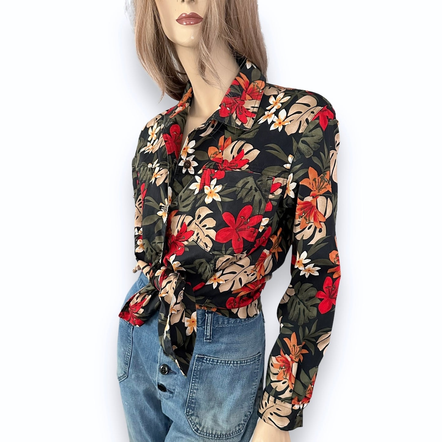 VTG Chico's Design Tropical Jacket | Hawaiian Long Sleeve Top M