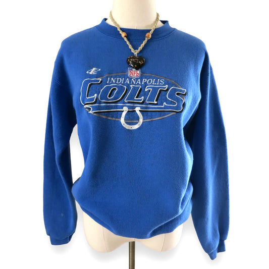 Vintage Indianapolis Colts Embroidered Blue Crewneck Sweatshirt Women's L