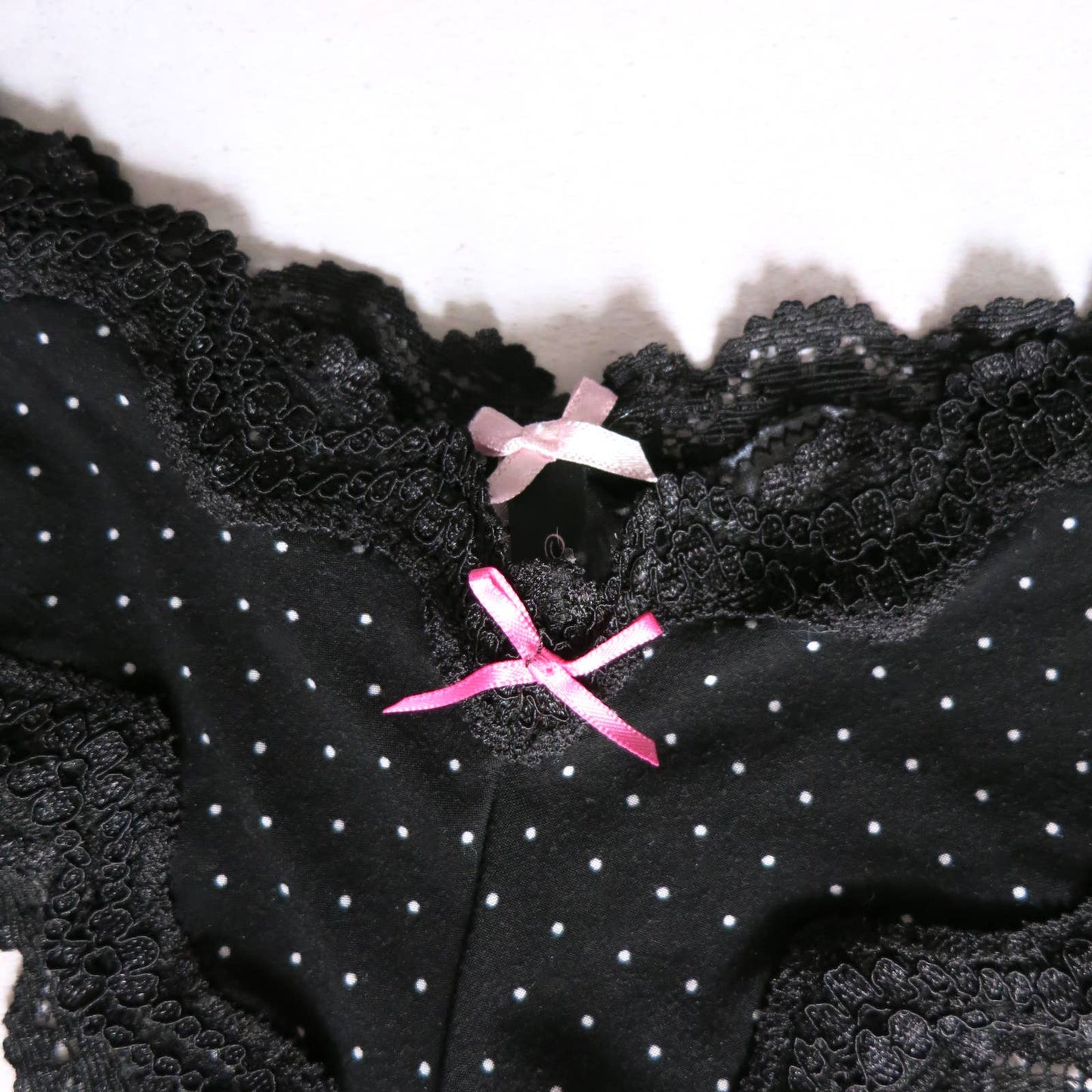 Vintage Y2K Victoria's Secret Black White Polka Dot Cheeky Panties S