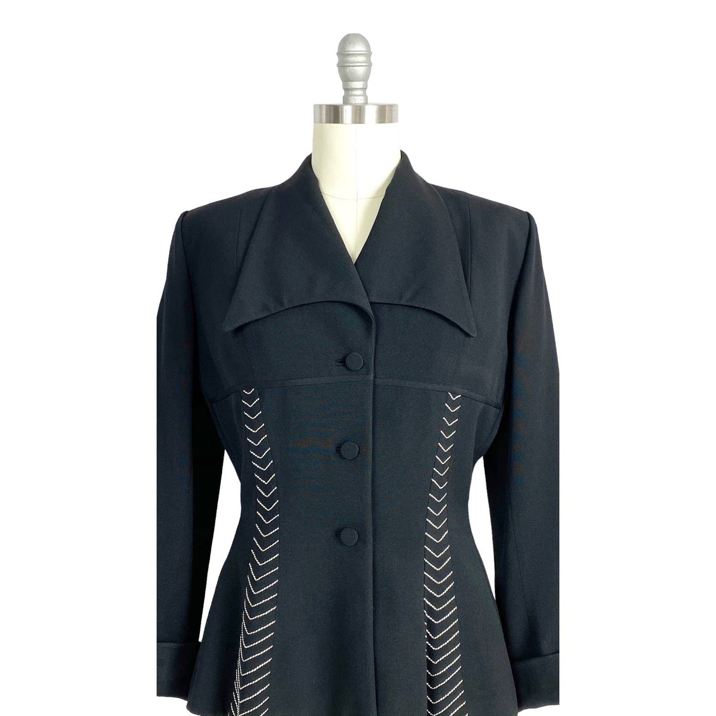 Vintage 1940s Lilli Ann Black Peplum Jacket M