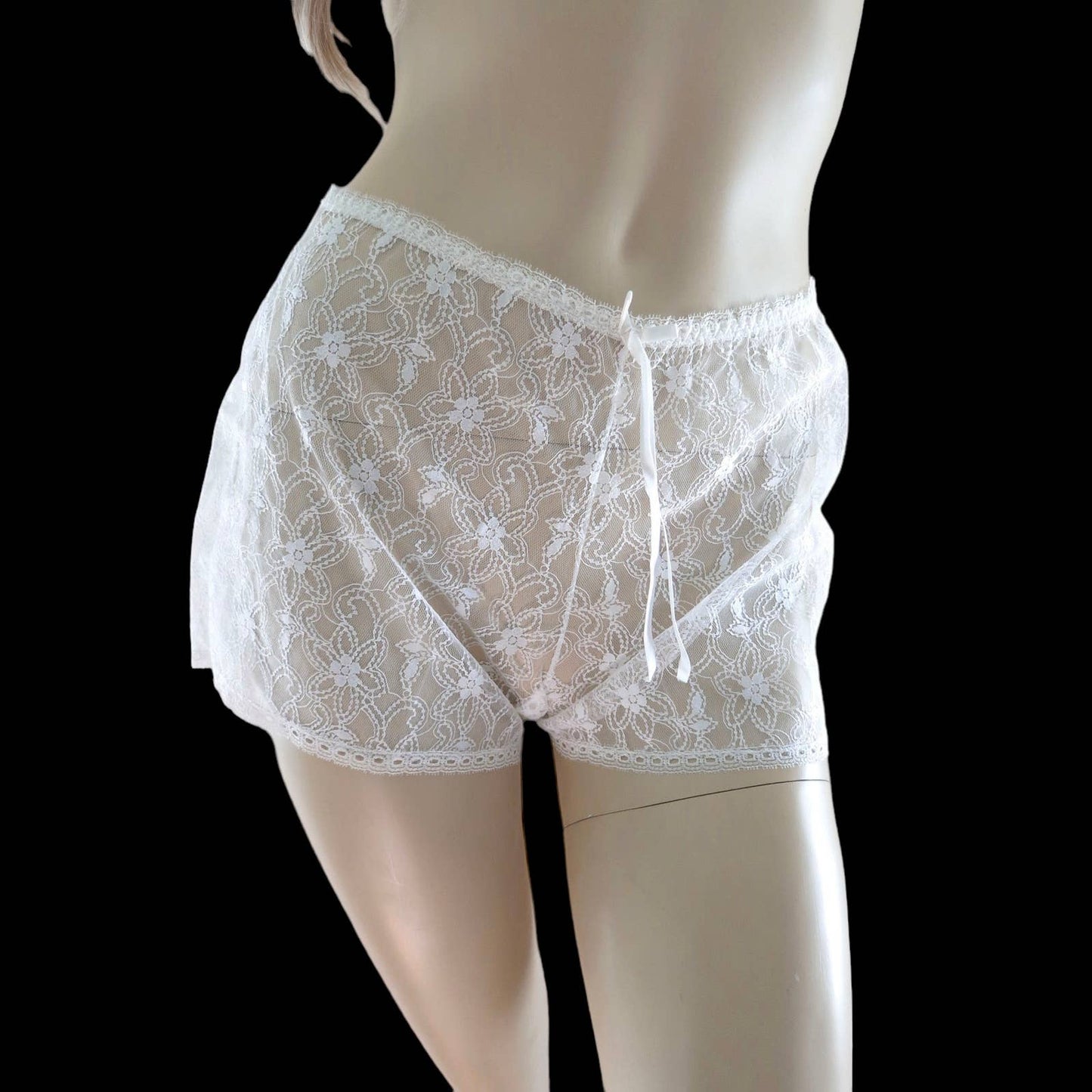 70s White Lace Tap Panties XS/S Deadstock