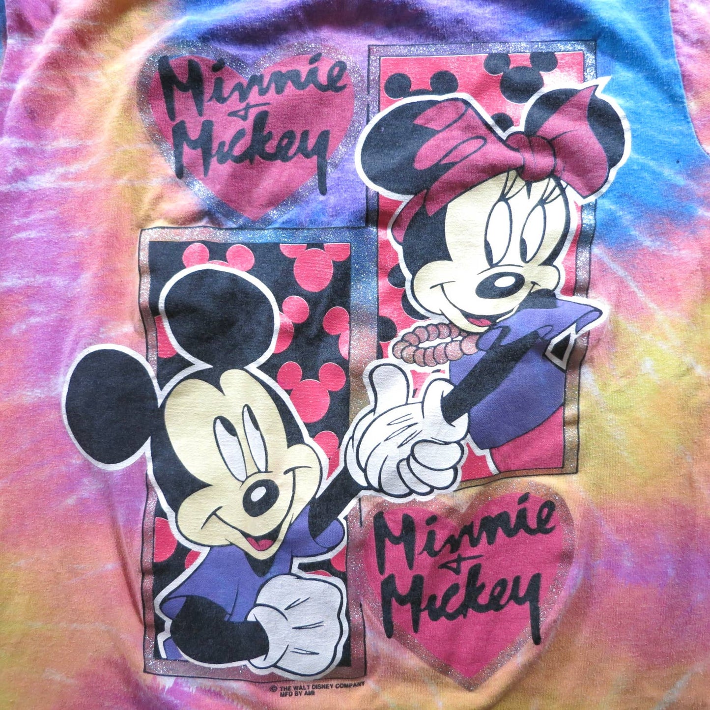 90s Vintage Minnie & Mickey Tie Dye T Shirt S