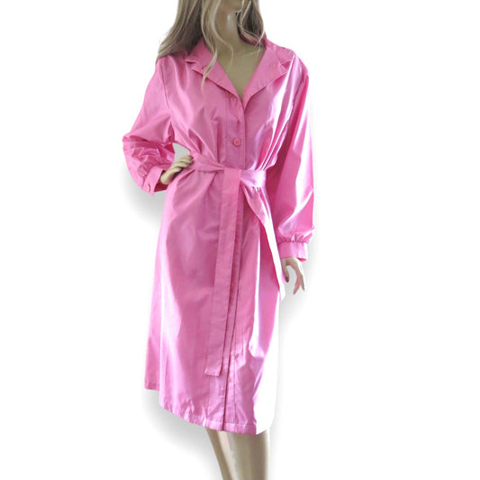 80s Vintage Pink Belted Trench Coat XL