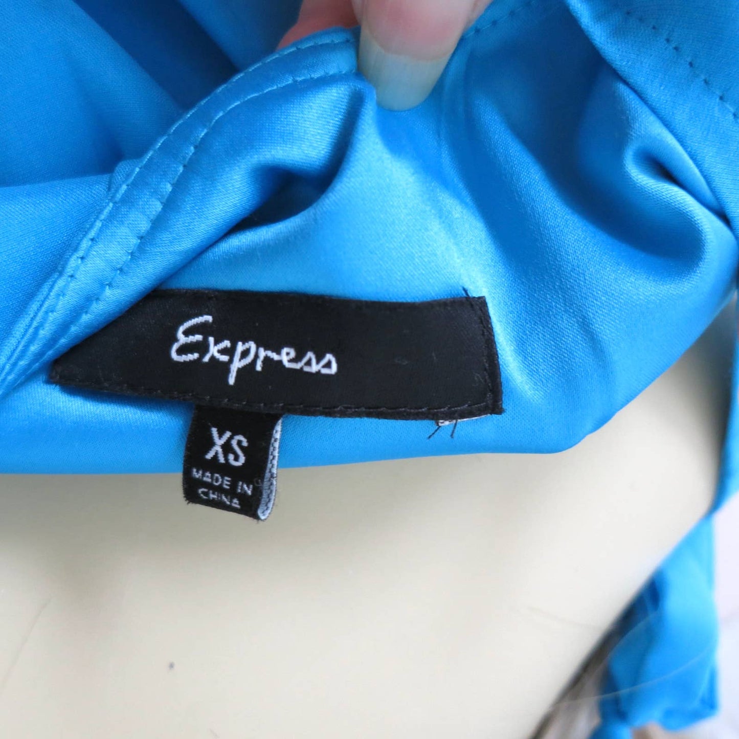 Y2K Vintage Express Silk Turquoise Blue Ombré Dress XS/S