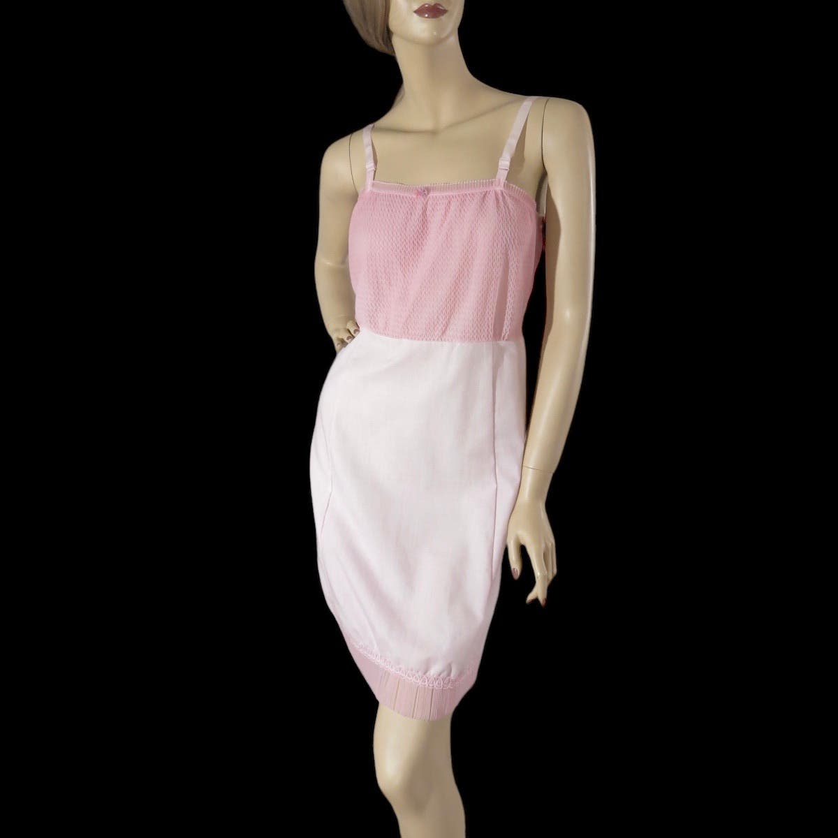 Vintage 70s Pale Pink Slip Dress Girls 14 & Women's S/XS
