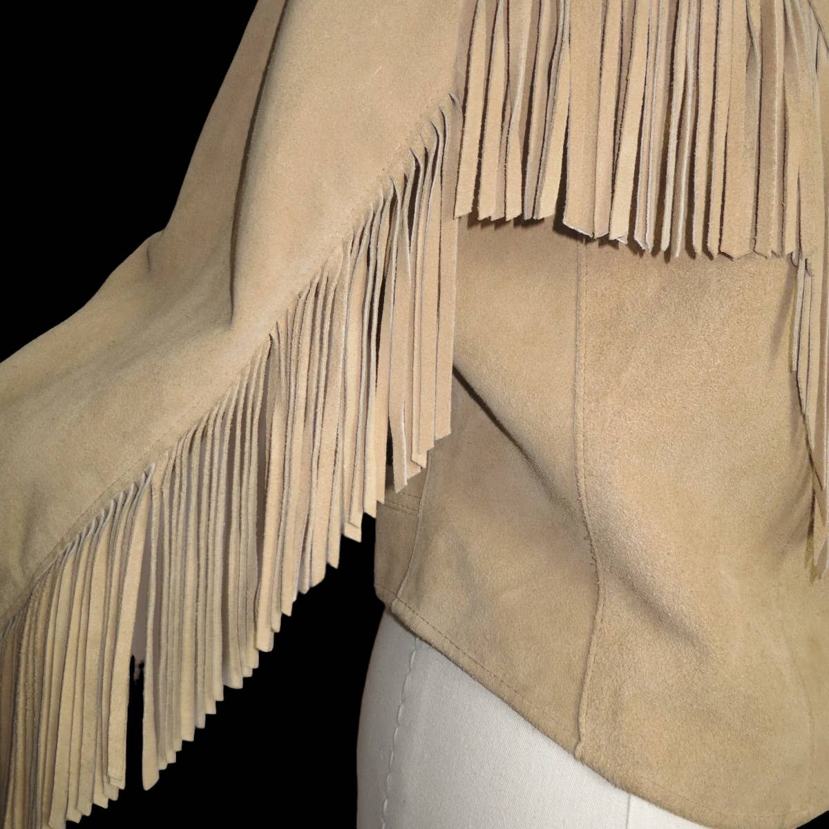 90s Fringe Suede Cropped Cowgirl Jacket M