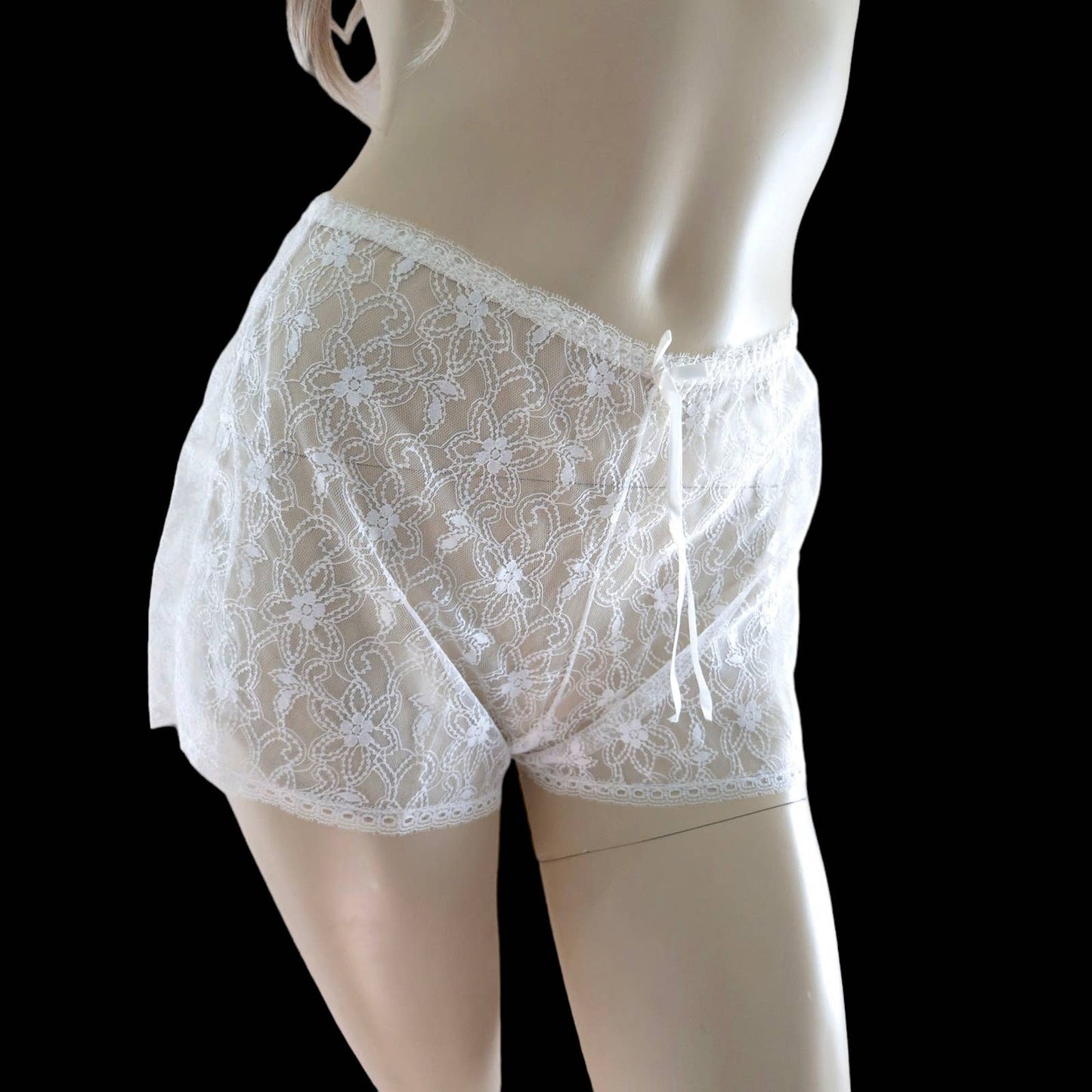 70s White Lace Tap Panties XS/S Deadstock
