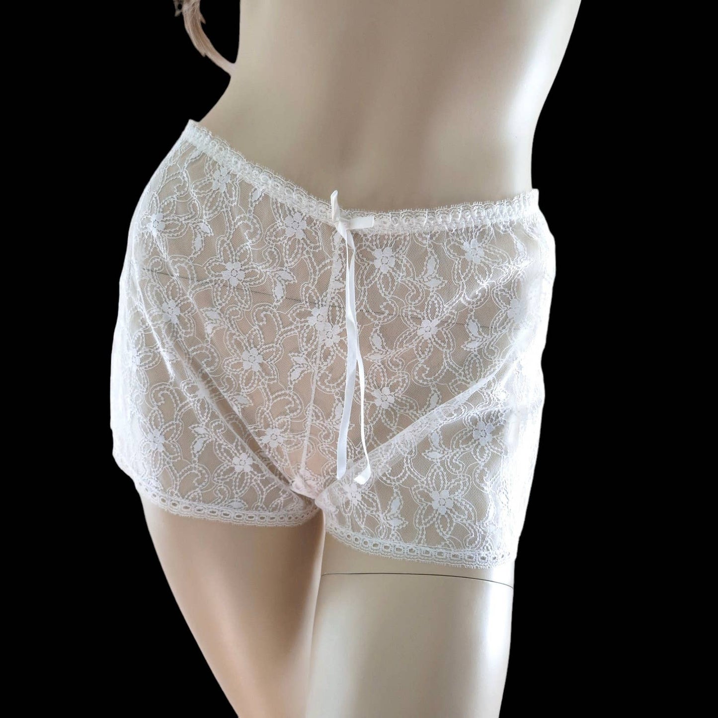 70s White Lace Tap Panties XS/S Deadstock