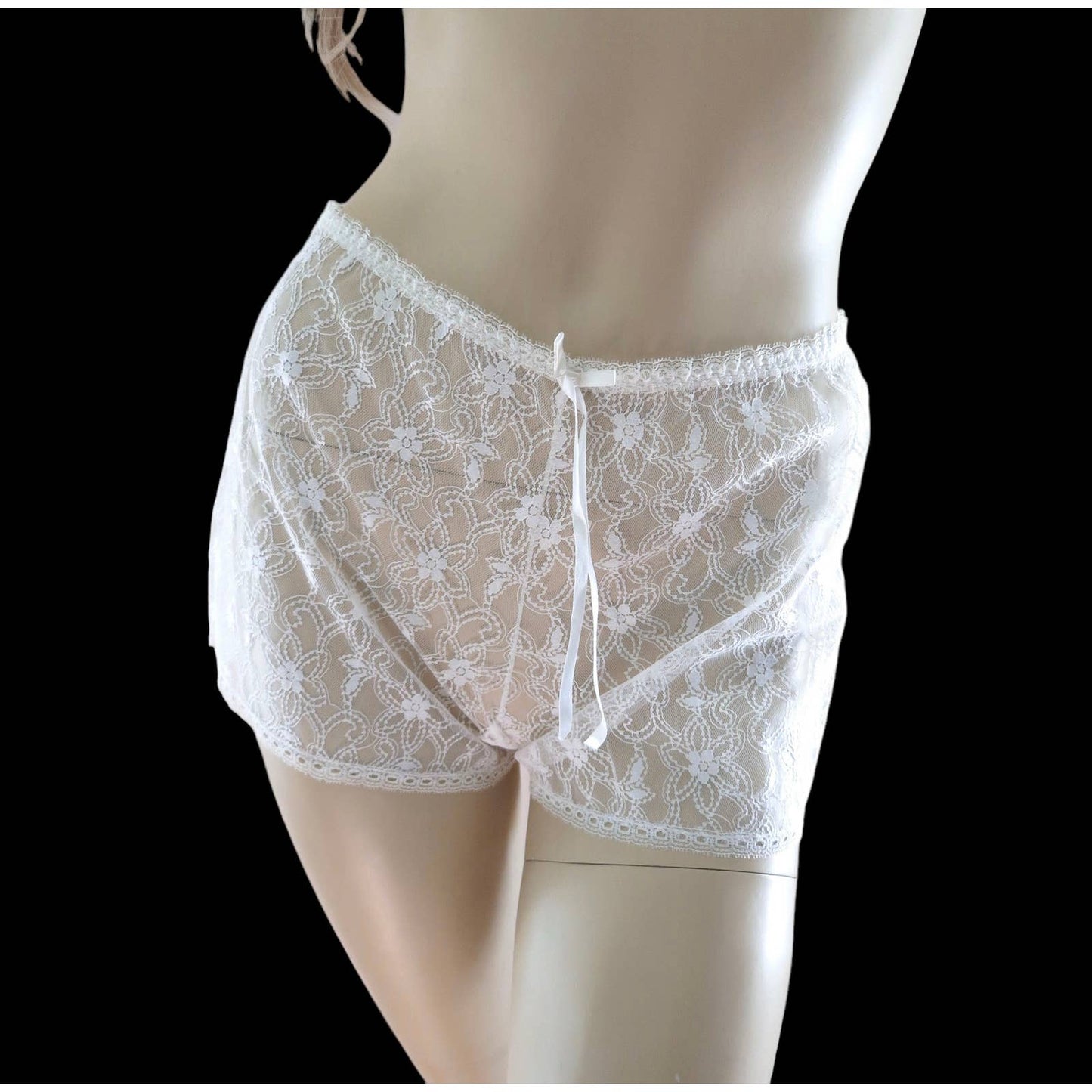 70s White Lace Tap Panties XS/S Deadstock