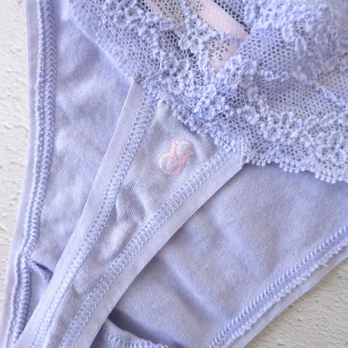 Victoria's Secret Lilac Cotton & Lace Low Rise Thong Panties M