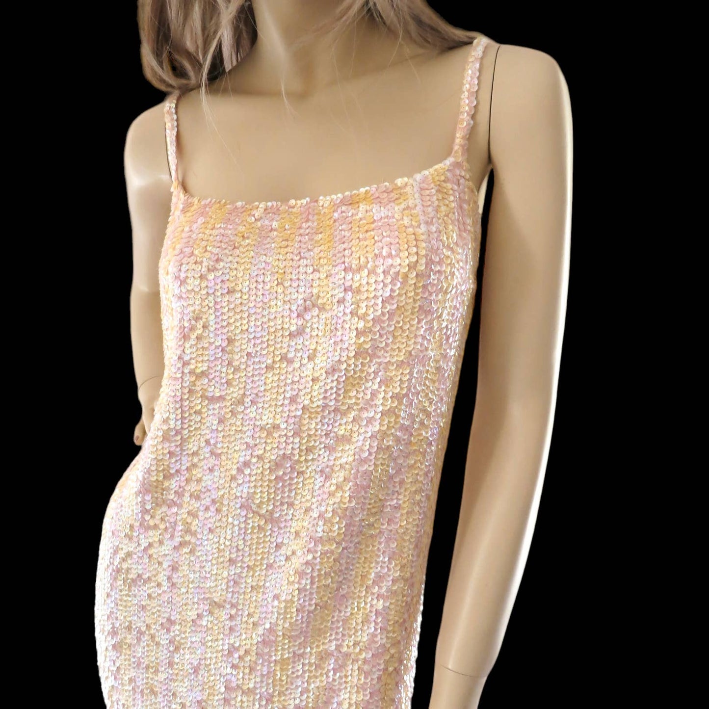 60s VTG Designer Gene Shelly's Boutique International Hand Sequined Gown