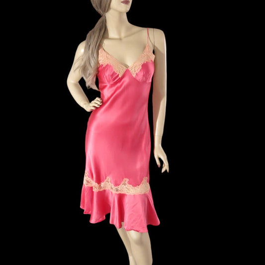 Vintage Y2K Victoria's Secret Pink Silk Slip Dress XS/S