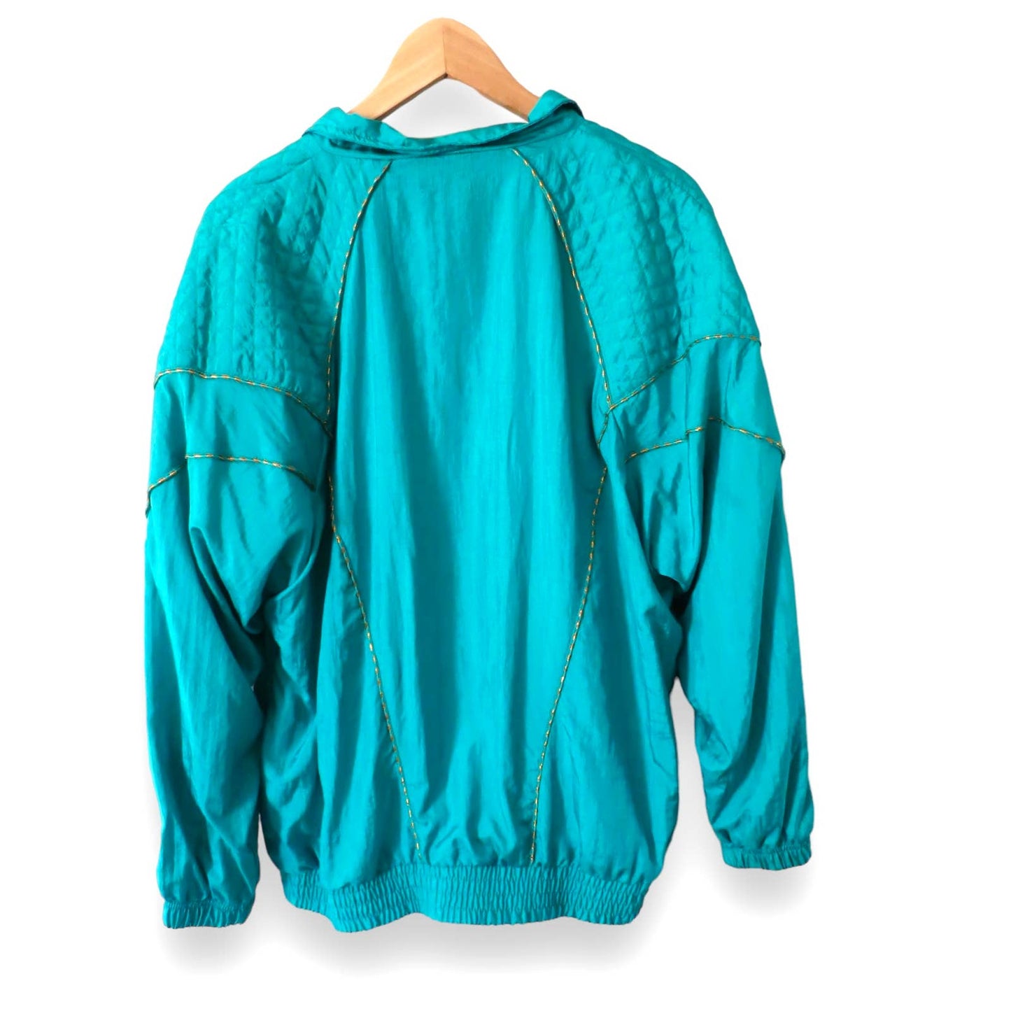 90s VTG Teal Nylon Windbreaker Sportswear Jacket L